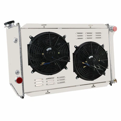 4-Row Radiator+Shroud Fan Relay For 72-79 Ford LTD II Ranchero Lincoln Mark V V8 - Image 1 of 4