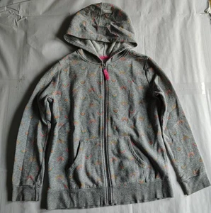 Cat & Jack Hoodie Zip Up Sweatshirt Size 10/12 Rainbow Girls Gray Colorful - Picture 1 of 15