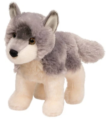 Ashes 8" Wolf Pup Douglas Cuddle Toy Plush Stuffed Animal Gray Timber husky doll - Image 1 of 4