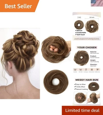 Lujoso moño desordenado con reflejos marrones - Elegancia sin esfuerzo Foto 1 de 4