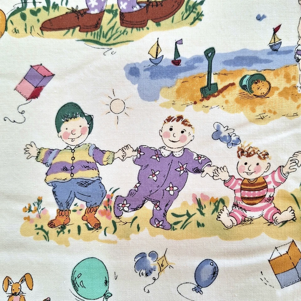Alexander Henry "Playtime" 1995 Quilting Cotton Fabric Children 1.9 YDS WASHED - Image 1 of 4