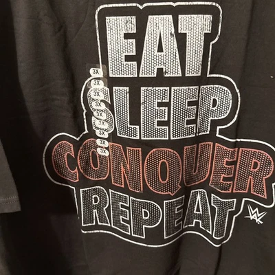 WWE Wrestling Brock Lesnar. Camiseta Eat Sleep Conquer Repeat Hombre Negra Rosa 3XL Foto 1 de 4