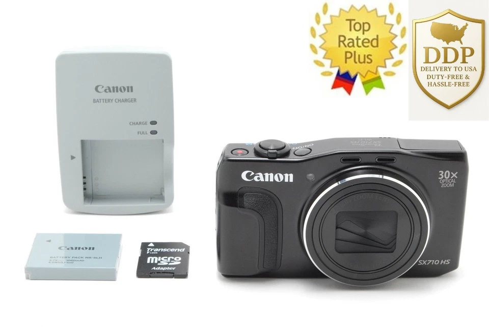 [EXCELENTE COMO NUEVA] Cámara digital compacta Canon PowerShot SX710 HS negra 20,3 MP Japón Foto 1 de 4