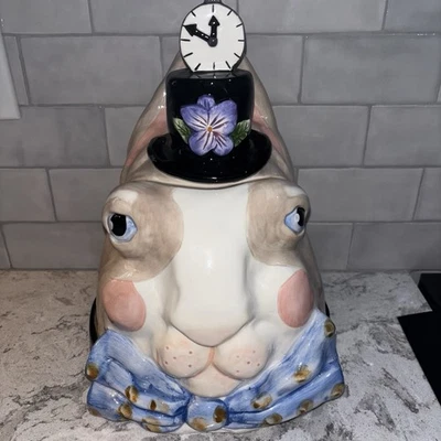 Tarro de galletas de conejo de Alicia en el País de las Maravillas RARO Department 56 Foto 1 de 4