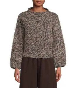 Maglione Bryn Walker Anna misto lana vergine nuovo con etichette $200 XL in castagna - Foto 1 di 4