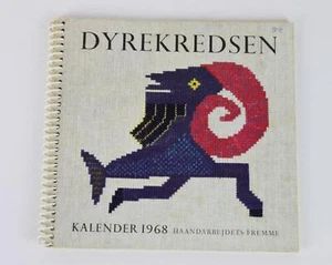 Haandarbejdets Fremme Kalender 1968 Kreuzstich Sternzeichen Muster Dyrekredsen - Bild 1 von 7
