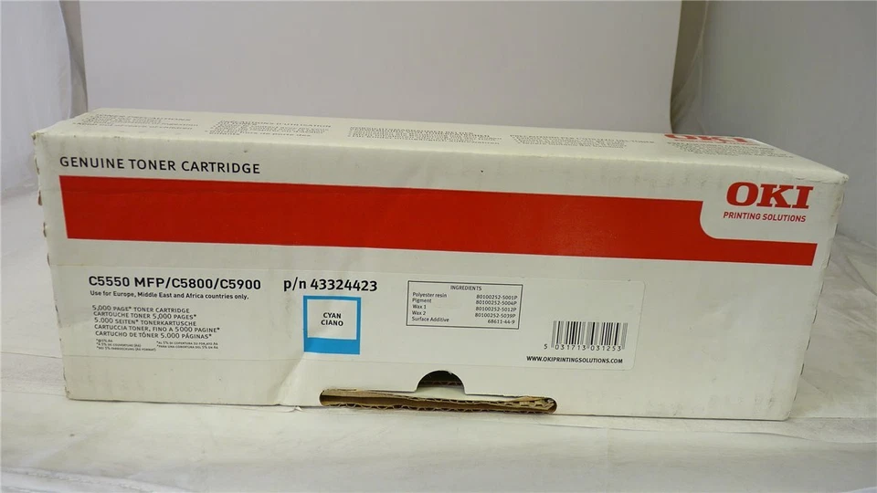 Original Oki Toner 43324423 cyan für C 5800 C 5900 in OVP  - Bild 1 von 1