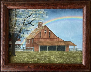 Billy Jacobs His Promise rainbow Farm Decorator Art Print Framed 14.5 x 11.5 - Picture 1 of 1
