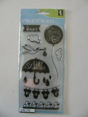 Juego de sellos transparentes Inkadinkado BABY SHOWER 8 piezas NUEVO EN PAQUETE Foto 1 de 2