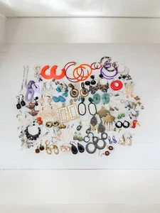 Vintage Großhandel Ohrringe Set 65 Paar durchbohrt Flohmarkt Schmuck E925 - Bild 1 von 10