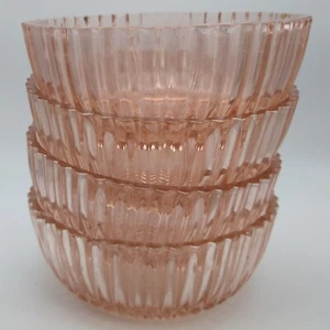 4 Depression Era Pink Glass Queen Mary by Hocking Small Fruit Dessert Bowl 4.5" - Picture 1 of 13