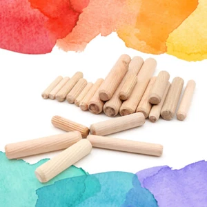 200 Pack 6x30mm Wood Dowel Straight Fluted Wooden Dowel For Furniture Crafts - Picture 1 of 12