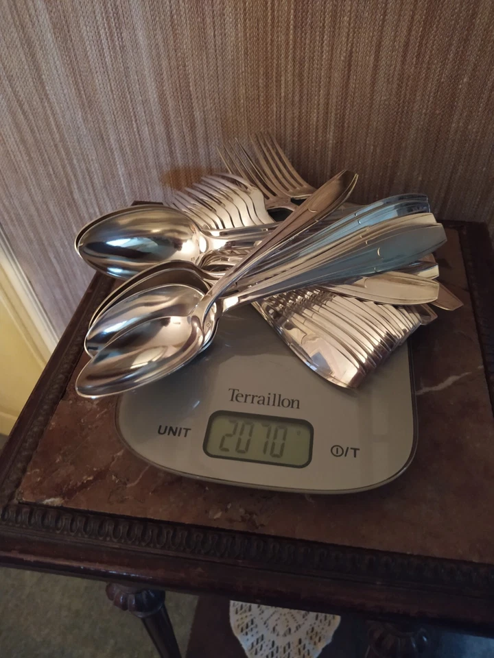 Ménagère 24 Pièces Couverts de Table ART DECO Orfèvrerie Apollo Métal Argenté - Photo 1/4