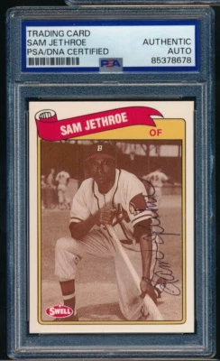 1989 Swell Baseball Greats Sam Jethroe #62 signed auto PSA/DNA dead centered - Image 1 of 2