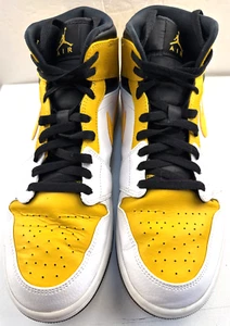 Nike Air Jordan 1 Retro Mid University Gold Men Athletic Sneakers Size 12 554724 - Picture 1 of 11
