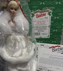 Happy  Holidays Barbie Doll, 1989, Musical Figurine, New By Enesco - Picture 1 of 6
