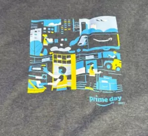 Brand New Amazon PRIME DAY 2021 GREY TSHIRT LOGO Size XL Short Sleeve (No Tags) - Picture 1 of 6