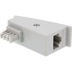 InLine® TAE-F Adapter, TAE-F Stecker auf RJ45 Buchse, 8P2C für Fritzbox, grau - Bild 1 von 1