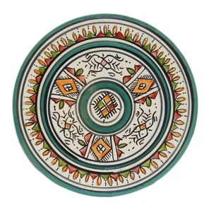 Moroccan Ceramic Plate Salad Pasta Bowl Serving Handmade Wall Hanging 8" Small - Picture 1 of 4