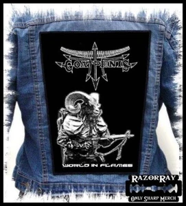 GOATPENIS - World in Flames --- Huge Jacket Back Patch Backpatch - Picture 1 of 2