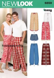 NEW LOOK 6859 MISSES' & MEN'S PYJAMAS & SHORTS sewing pattern - Sizes XS - XL - Picture 1 of 6
