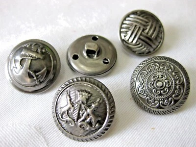 7 Herren-Mantel-, Jacken- Knöpfe,Metallknöpfe, 4 Muster,ca.20mm , K132 - Bild 1 von 3