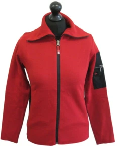 COLMAR Womens Red & Black Full Zip Wool Sweater Cardigan Ladies Medium BNWT - Picture 1 of 3