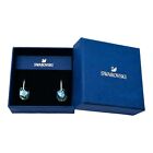 Genuine Swarovski Galet Azore Blue Earrings Rhodium Plated NEW IN BOX