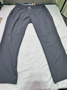 wonderwink scrub pants Mens Modern Fit Medium Gray Wide Leg 3xl Cargo Drawstring - Picture 1 of 15