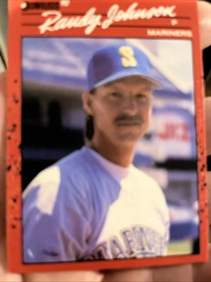 **TARJETA DE ERROR** 1990 Donruss Béisbol Randy Johnson Sin Punto #379 Raro Foto 1 de 3