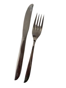 2 Pc TWIN STAR Stainless Steel Oneida Community Flatware Child Youth Fork Knife - Picture 1 of 6