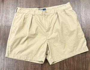 Polo Ralph Lauren Men’s 40 Andrew Short Khaki Pleated 100% Cotton Casual Preppy - Picture 1 of 4