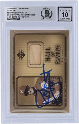 Robin Yount Brewers Signed 2001 Upper Deck Hall of Famers #B-RY BAS 10 Card - Image 1 of 4