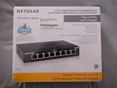 NETGEAR GS308-300PAS GS308 8 Gigabit Port Unmanaged Ethernet Switch - Image 1 of 2