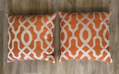 ETHAN ALLEN Pillows 22” X 22” Geometric Designer Fabric - Image 1 of 3
