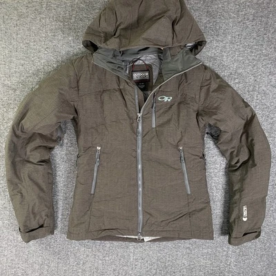 Chaqueta de plumón de ganso Outdoor Research para mujer XS Stormbound Pertex Shield con capucha Foto 1 de 4