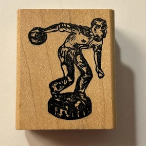 SELTEN KEN BROWN VINTAGE GUMMISTEMPEL GROSSER BALL HERREN BOWLING TROPHÄE TOP HERGESTELLT IN SEHR GUTEM ZUSTAND - Bild 1 von 3