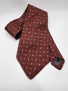 ROBERT TALBOTT Best of Class Men's Silk Necktie Designer Geometric Red/Blue GUC - Picture 1 of 4