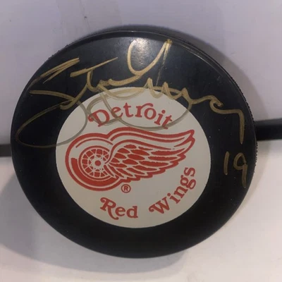 Steve Yzerman Autographed Detroit Red Wing Official Puck JSA COA - Image 1 of 2