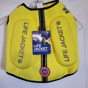 Silver Pooch Pet Life Jacket Neoprene Yellow Size Med Fits Dogs 20-40 pounds