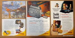 3 x Kodak Movie, Kodachrome Film 1950 Magazine Print Ads 7 x 10 - Picture 1 of 1