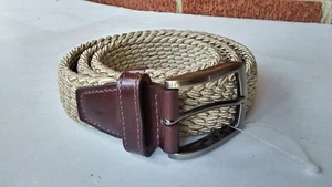 Johnston & Murphy 757685 Size 38 Tan Woven Stretch Knit Belt - Picture 1 of 5