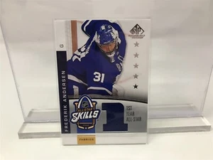 Frederik Andersen 2020-21 UD SP Game Used All-Star Skills Fabrics 1st Year card - Picture 1 of 2