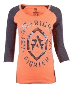 AMERICAN FIGHTER Women's T-Shirt L/S CALVIN Tee Biker - Picture 1 of 10