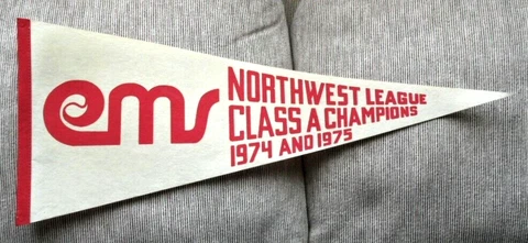 orig./Rare!! 1974-75 Champions EUGENE EMERALDS *Minor League Baseball Pennant* Cover