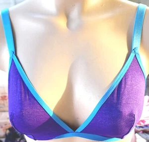 Victorias Secret L Vintage bra bralette 🍑 Purple Blue Smooth Unlined Back Clasp - Picture 1 of 3