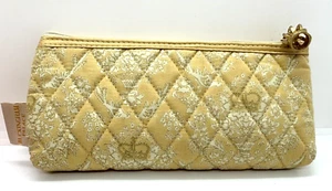 Vintage Buckingham Palace gestepptes Make-up Kosmetik Etui Krone Design und Reißverschluss - Bild 1 von 5