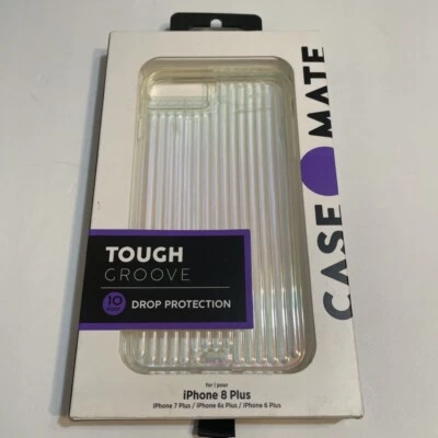 Funda rígida Case-Mate Apple iPhone 8 Plus transparente acanalada protección contra caídas nueva Foto 1 de 4