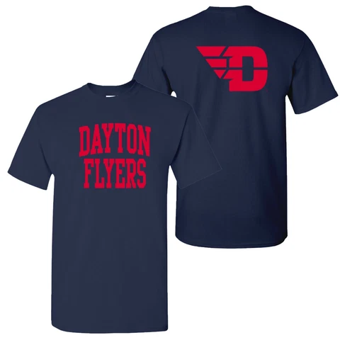 Dayton Flyers Front and Back Print T-Shirt - Navy Cover