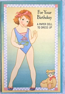 Paper Doll Birthday Card Grand Daughter American Greetings with Envelope Vintage - Picture 1 of 5